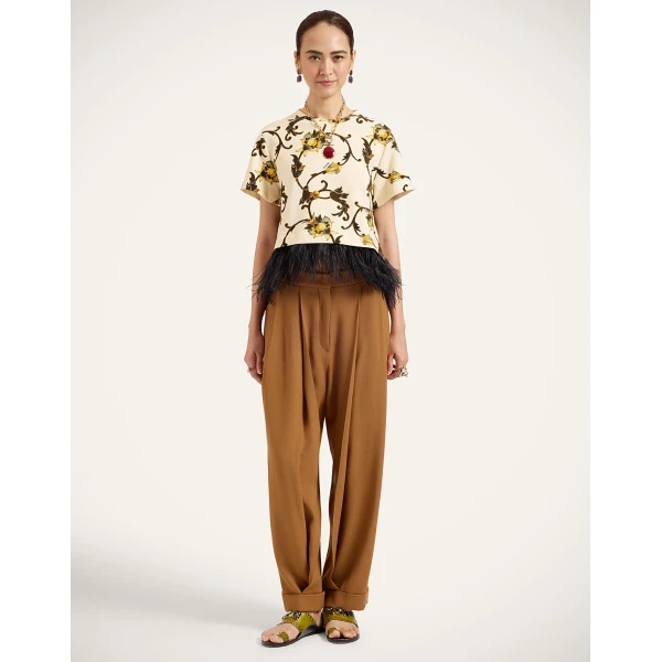 La DoubleJ Pleated Pants in Tobacco at Coveti
