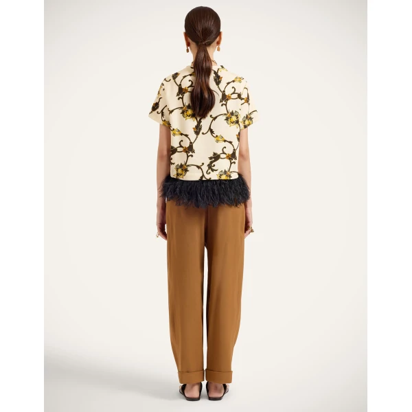 La DoubleJ Pleated Pants in Tobacco at Coveti
