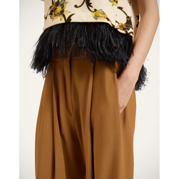 La DoubleJ Pleated Pants in Tobacco at Coveti