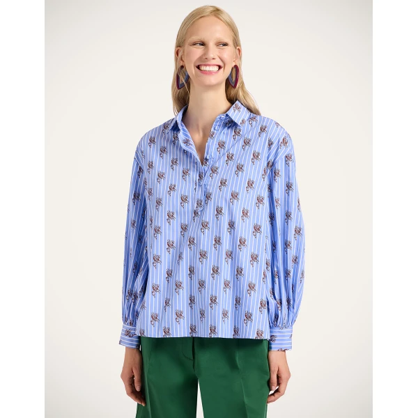 La DoubleJ Poet Shirt in Gryphos Light Blue, view 2