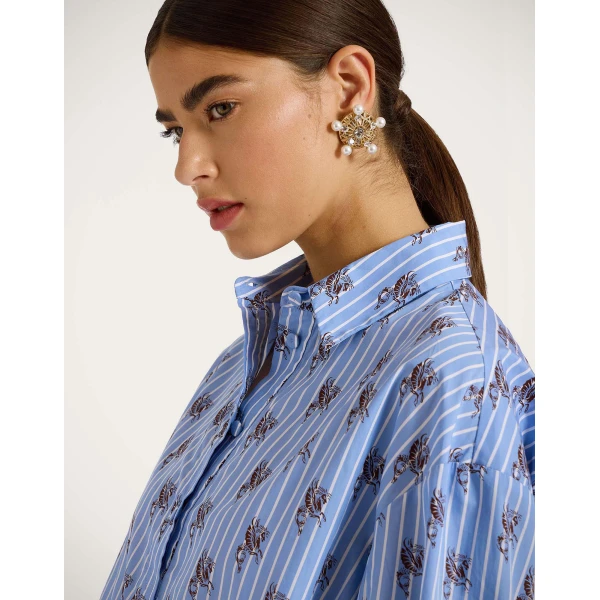 La DoubleJ Poet Shirt in Gryphos Light Blue, view 6