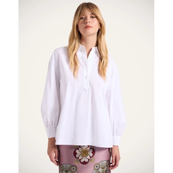 La DoubleJ Poet Shirt in White, view 2