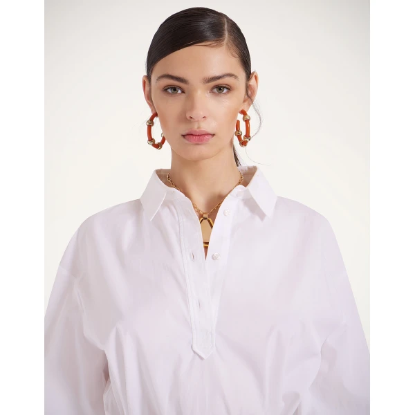 La DoubleJ Poet Shirt in White, view 6