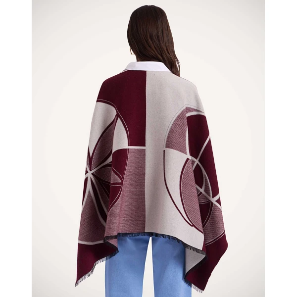 La DoubleJ Poncho in Eclipse Burgundy Jacket, view 3