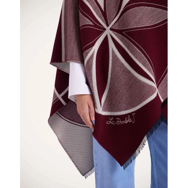 La DoubleJ Poncho in Eclipse Burgundy Jacket, view 4