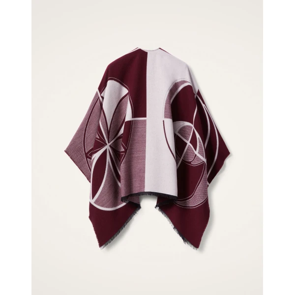 La DoubleJ Poncho in Eclipse Burgundy Jacket, view 6
