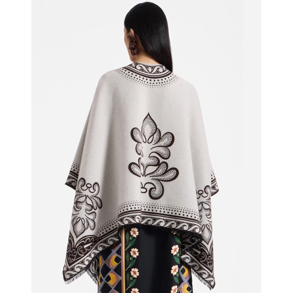 La DoubleJ Poncho in Herald Cream Jacket, view 3
