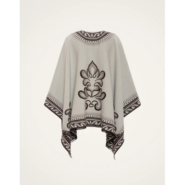 La DoubleJ Poncho in Herald Cream Jacket, view 6