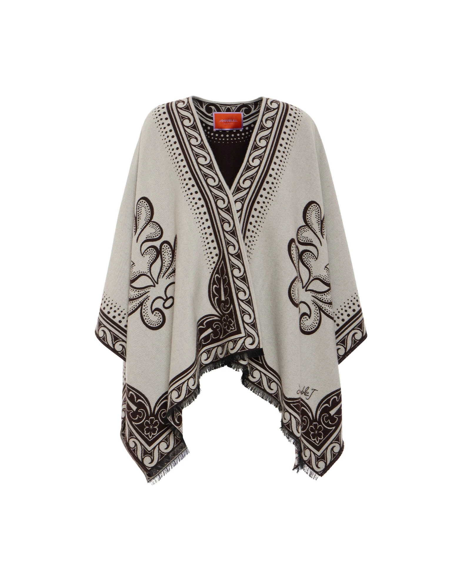 La DoubleJ Poncho in Herald Cream at Coveti La DoubleJ Poncho in Herald Cream at Coveti