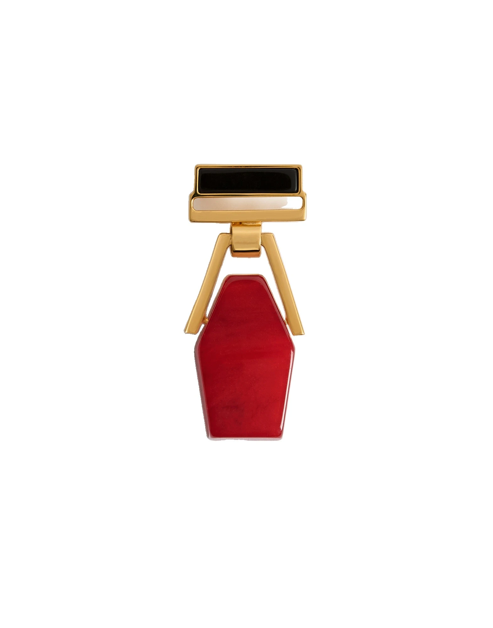 La DoubleJ Portal Brooch in 24K Gold Plate & Red Resin La DoubleJ Portal Brooch in 24K Gold Plate & Red Resin | Brooches & Pins | Coveti