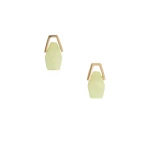 La DoubleJ Portal Earrings in 24K Gold Plate & Green Resin at Coveti