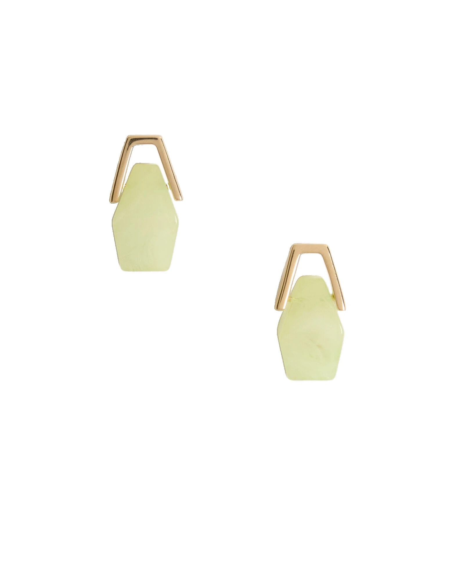La DoubleJ Portal Earrings in 24K Gold Plate & Green Resin at Coveti La DoubleJ Portal Earrings in 24K Gold Plate & Green Resin at Coveti