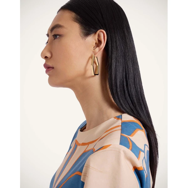 La DoubleJ Portal Hoops in 24K Gold Plate, view 2