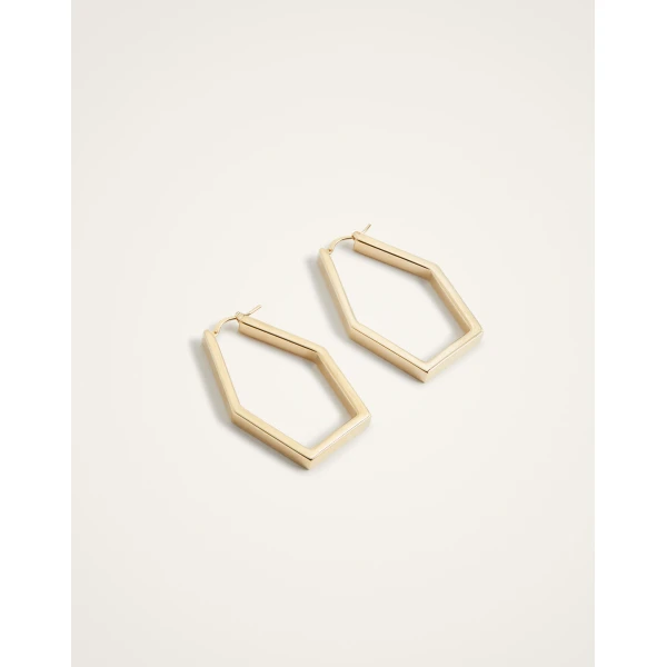 La DoubleJ Portal Hoops in 24K Gold Plate, view 3