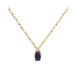La DoubleJ Portal Necklace in 24k Gold Plate & Amethyst at Coveti