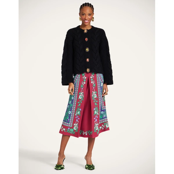 La DoubleJ Portrait Cardigan in Black, view 6