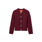 La DoubleJ Portrait Cardigan in Burgundy