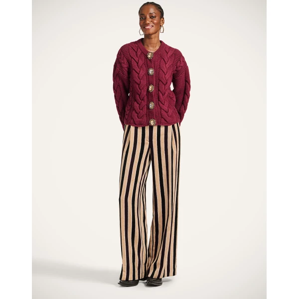 La DoubleJ Portrait Cardigan in Burgundy, view 4