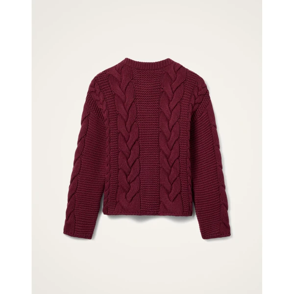 La DoubleJ Portrait Cardigan in Burgundy, view 6