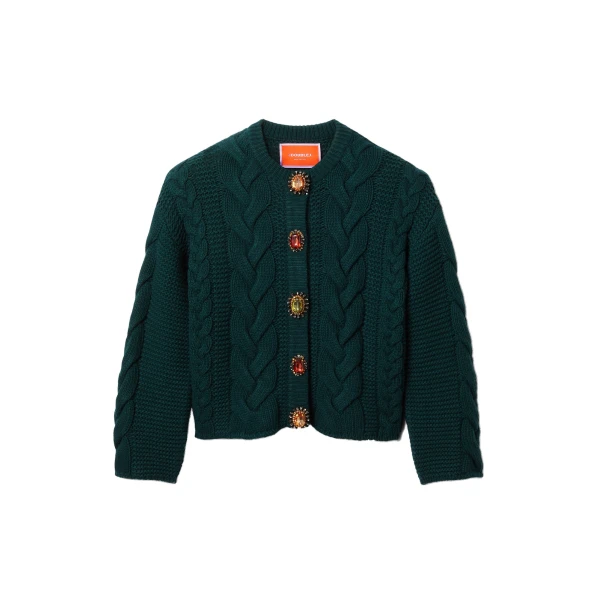 La DoubleJ Portrait Cardigan in Green | Cardigan | Coveti