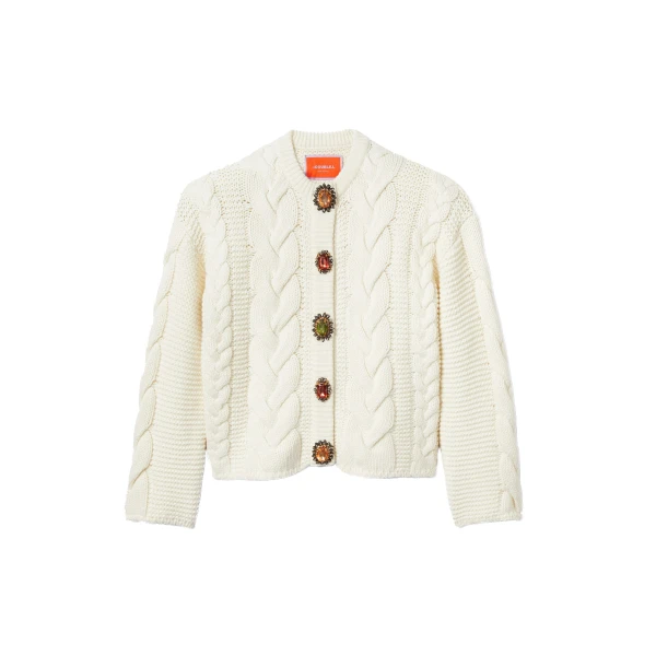 La DoubleJ Portrait Cardigan in Ivory
