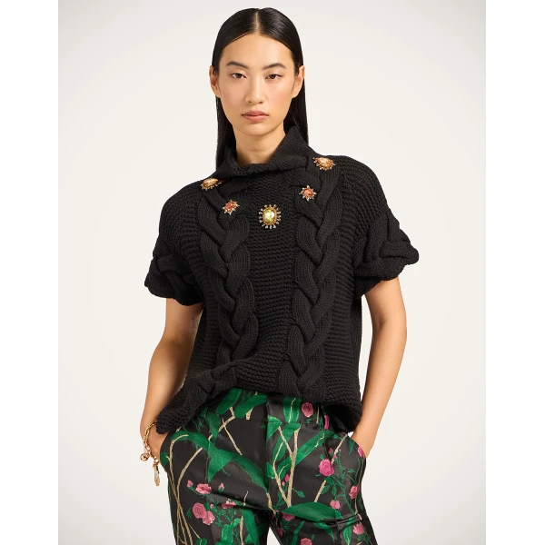 La DoubleJ Portrait Top in Black, view 2