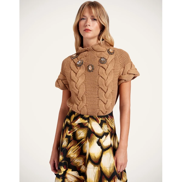 La DoubleJ Portrait Top in Brown, view 2
