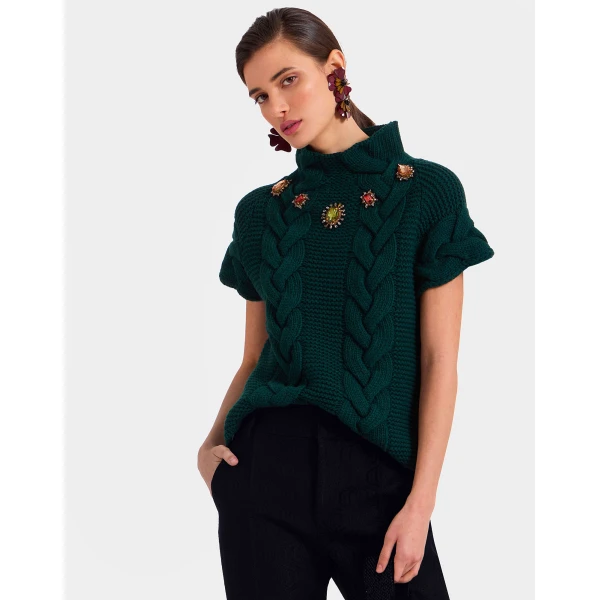 La DoubleJ Portrait Top in Green, view 2