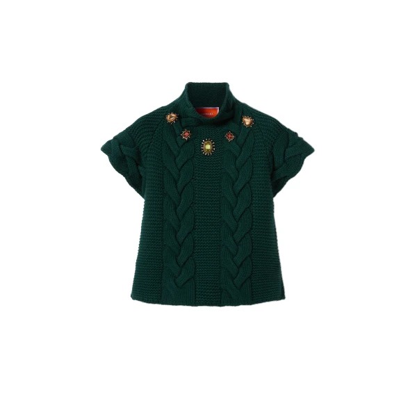 Portrait Top in Green