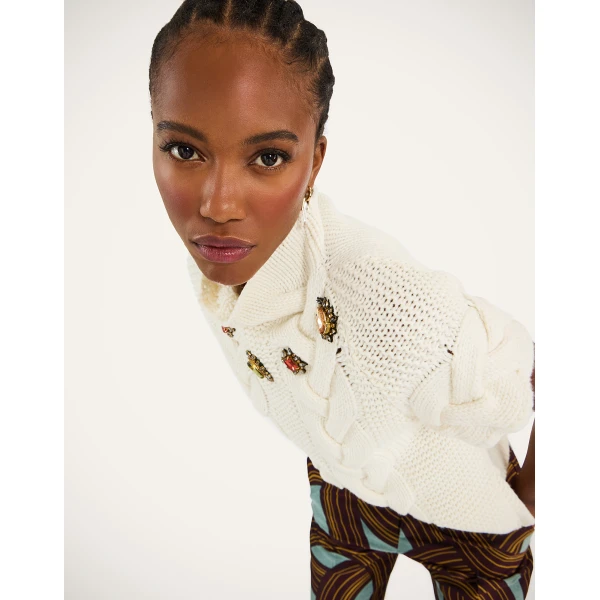 La DoubleJ Portrait Top in Ivory, view 4