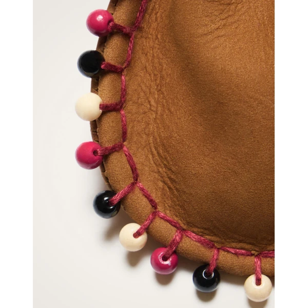 La DoubleJ Power Pouch With Crystals in Tan, view 3