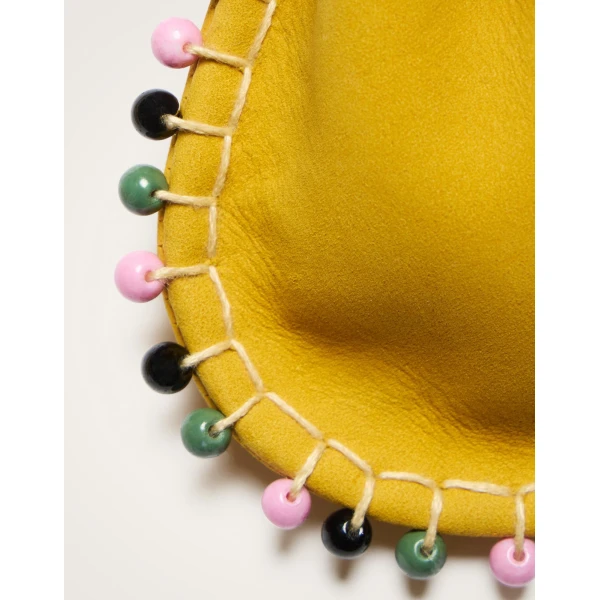 La DoubleJ Power Pouch With Crystals in Yellow at Coveti