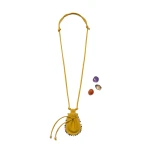 La DoubleJ Power Pouch With Crystals in Yellow at Coveti La DoubleJ Power Pouch With Crystals in Yellow at Coveti