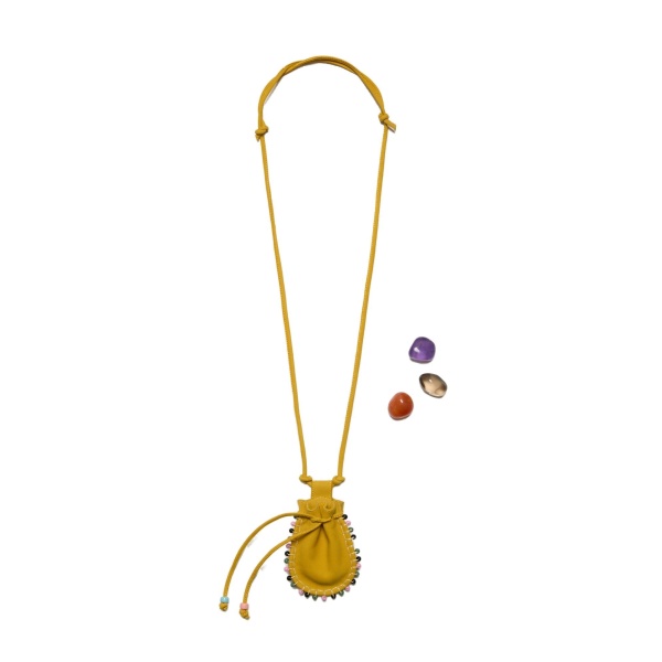 La DoubleJ Power Pouch With Crystals in Yellow at Coveti