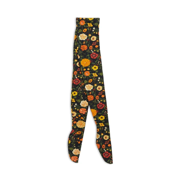 La DoubleJ Printed Tights in Botticelli Black at Coveti