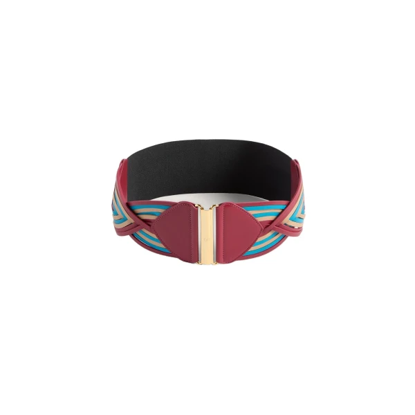 Rainbow Belt in Color Block Burgundy