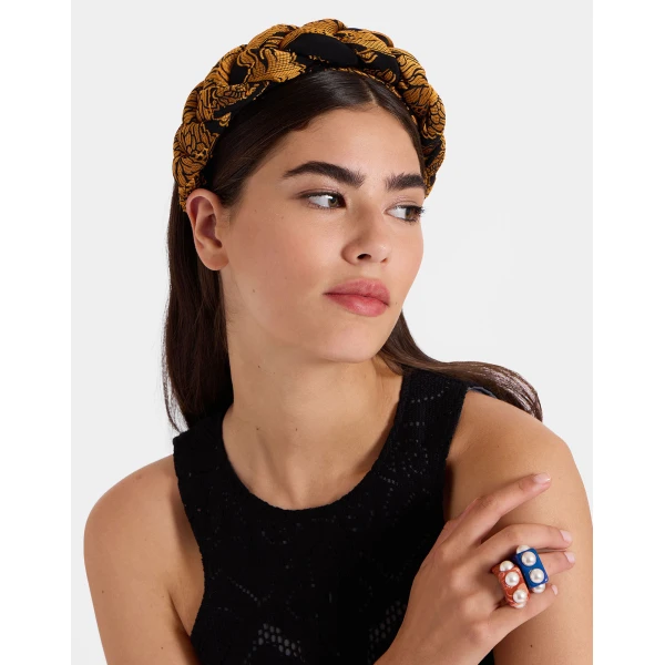 La DoubleJ Rapunzel Headband in Cherubs Black, view 3