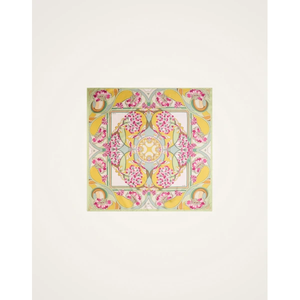 La DoubleJ Reversible Foulard 90 in Florette Fuchsia at Coveti