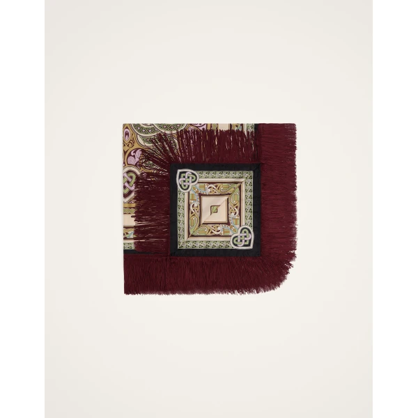 La DoubleJ Reversible Fringe Foulard 90 in Kells Light Green | Scarves | Coveti