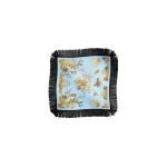La DoubleJ Reversible Fringe Foulard 90 in Oceania Light Blue at Coveti