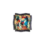 La DoubleJ Reversible Fringe Foulard 90 in Princess Peony Blue at Coveti