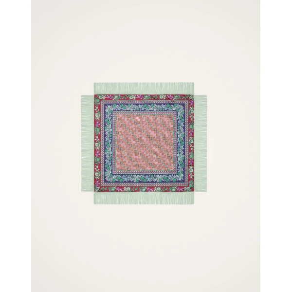 La DoubleJ Reversible Fringe Foulard 90 in Regalia Red at Coveti