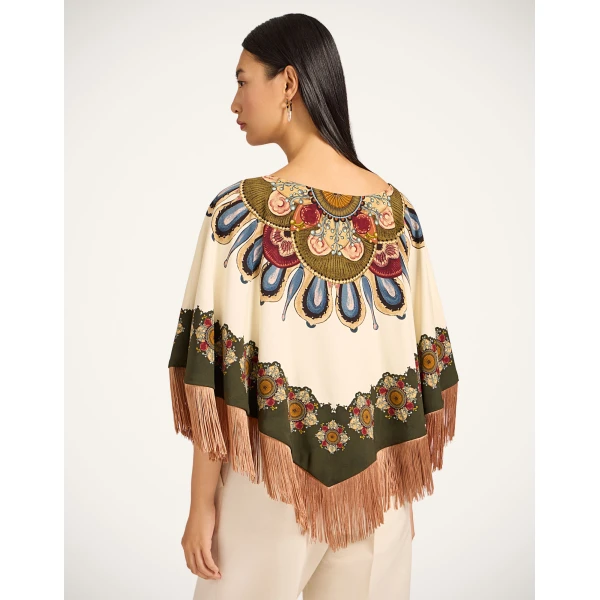 La DoubleJ Reversible Mini Poncho in Nucleus Off White at Coveti