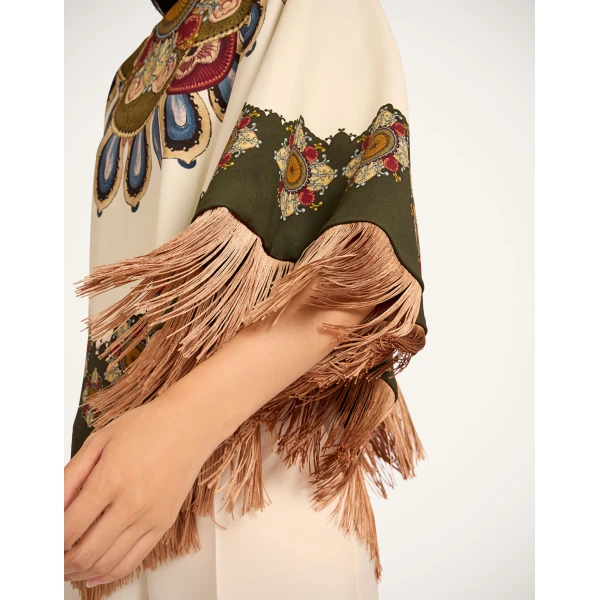 La DoubleJ Reversible Mini Poncho in Nucleus Off White at Coveti