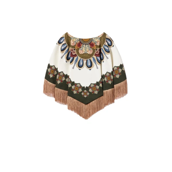 La DoubleJ Reversible Mini Poncho in Nucleus Off White at Coveti