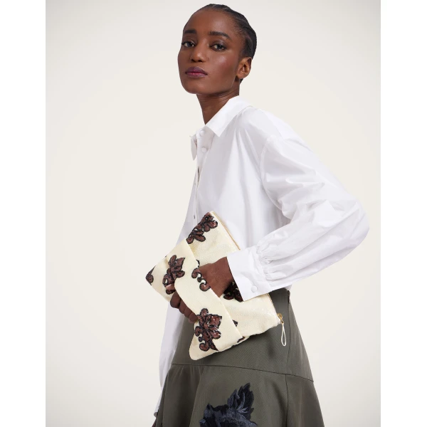 La DoubleJ Ruffle Pochette in Herald Pink, view 3