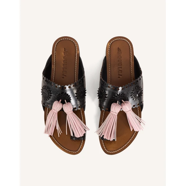 La DoubleJ Sandy Slides in Black, view 3