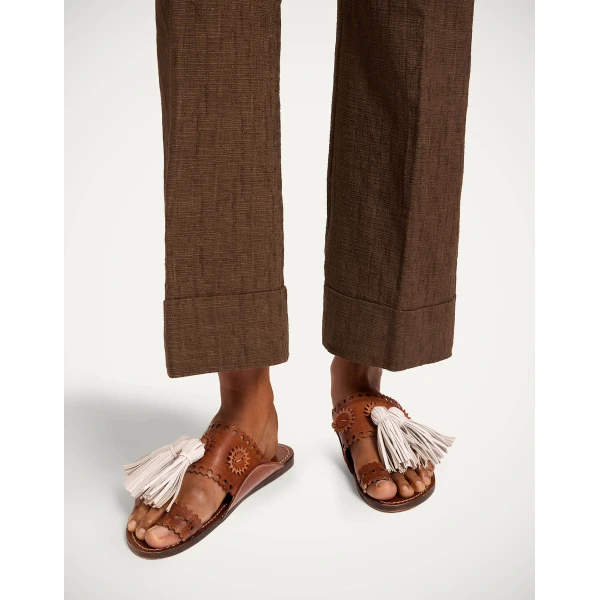 La DoubleJ Sandy Slides in Brown | Flip Flops & Slides | Coveti