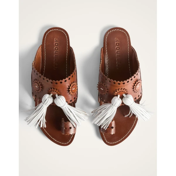 La DoubleJ Sandy Slides in Brown | Flip Flops & Slides | Coveti