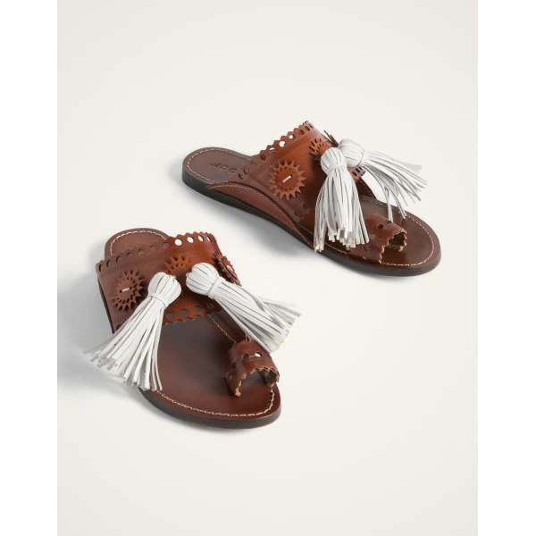 La DoubleJ Sandy Slides in Brown | Flip Flops & Slides | Coveti